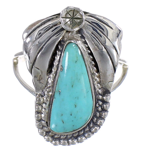 Silver Southwestern Turquoise Ring Size 6 QX71838